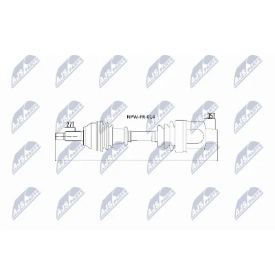 Kuva NTY NPW FR 014 Vetoakseli Etuakseli, oikea FORD: MONDEO 3 Kombi, Stufenheck,