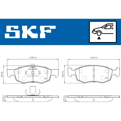 Kuva SKF VKBP 80618 Jarrupalat Ei kulumisenilmaisimelle