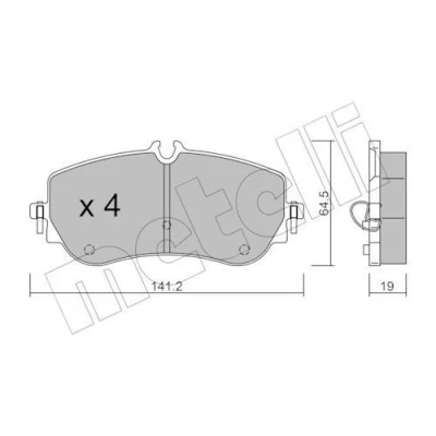 Kuva METELLI 22 1175 0 Jarrupalat Kulumisenilmaisemelle VOLKSWAGEN: Crafter Van, Amarok Pick up, Bussi, MAN: TGE Umpikori