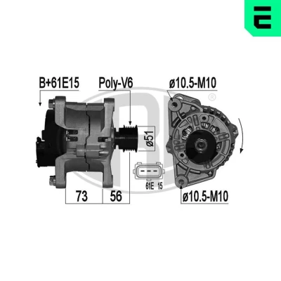 Kuva Laturi BMW 3 [E30, E36, E46], Cabriolet [E36, Compact Coupé Touring Z3 Roadster [E36] OE 1 435 4