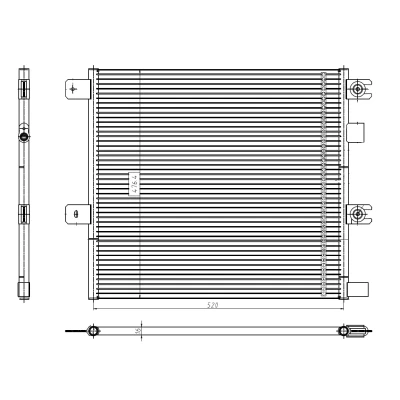 Kuva NRF Easy Fit 350504 Ilmastoinnin Lauhdutin Tiivisterenkaalla 17,1 14,1 Alumiini 520