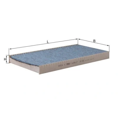 Kuva MAHLE ORIGINAL LAO 1920 Raitisilmasuodatin Aktiivihiilisuodatin, anti allergisella vaikutuksella, Antibakteerisella vaikutuksella 360mm 174mm 30mm