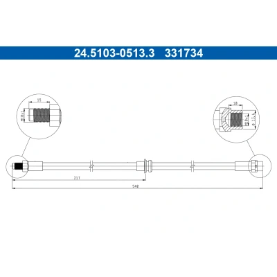 Kuva Jarruletku, Taka akseli VW TOURAN, TOURAN VAN OE 1T0 611 775 A,