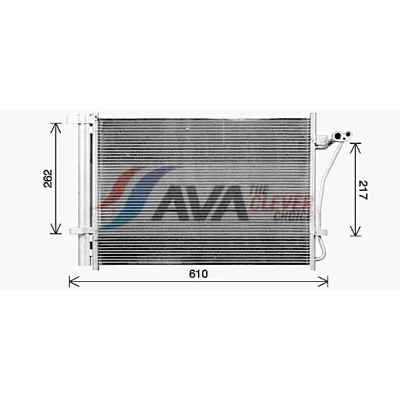 Kuva PRASCO HY5470D Ilmastoinnin Lauhdutin Vedenerottimella 13 8 Alumiini 532 R 134a HYUNDAI: i20 I Hatchback
