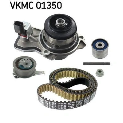 Kuva SKF VKMC 01350 vesipumppu + Jakohihnasarja sisäänrakennetulla katkaisijalla, useampiasentoinen 145 VOLKSWAGEN: Polo V Hatchback