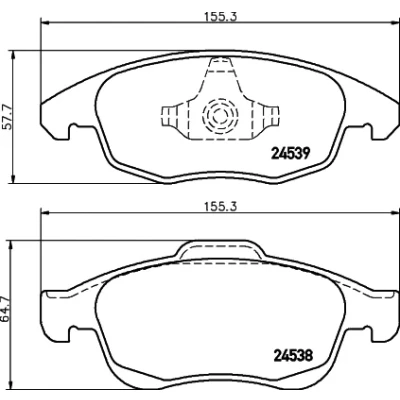 Kuva HELLA 8DB 355 013 341 Jarrupalat Ei kulumisenilmaisimelle CITROËN: C4 I Grand Picasso, Berlingo II, II Hatchback, PEUGEOT: 5008 I, Partner Van