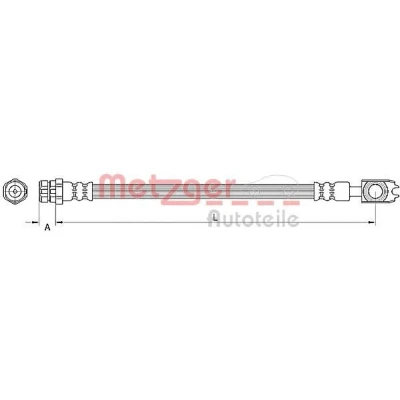 Kuva METZGER 4110891 Jarruletku 256 M10 x 1 VOLKSWAGEN: Touran I, GOLF 6, Jetta 3, SKODA: Octavia 2 Combi, II Hatchback, Superb Farmari