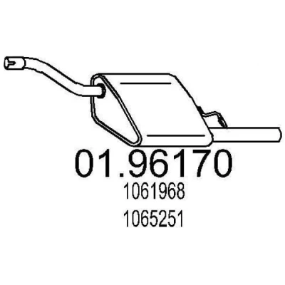 Kuva MTS 01.96170 Takaäänenvaimennin 1020 FORD: Focus Mk1 Farmari