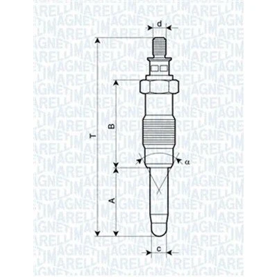Kuva MAGNETI MARELLI 062900010304 Hehkutulppa 11V 10A M12X1,25 MERCEDES BENZ: W123 Sedan, Sprinter 3 T Van, 190, FIAT: Scudo I Van