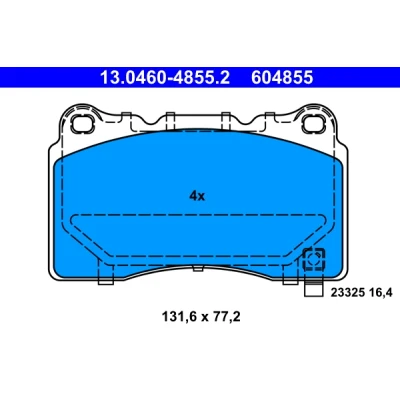 Kuva ATE 13.0460 4855.2 Jarrupalat akustisella kulumavaroittimella OPEL: Insignia A Sports Tourer, Hatchback, Sedan