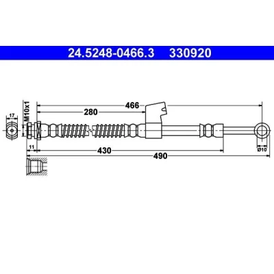 Kuva ATE 24.5248 0466.3 Jarruletku 466 M10x1 HYUNDAI: Getz