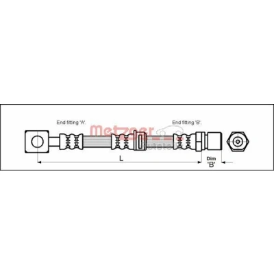 Kuva METZGER 4112814 Jarruletku 390 OPEL: Vectra B Farmari