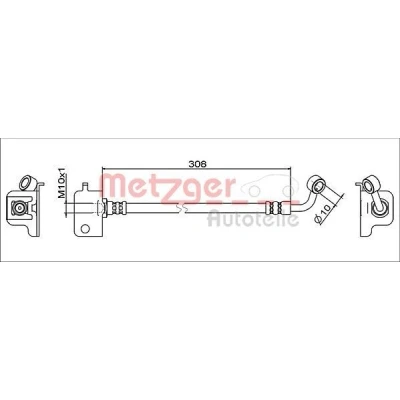 Kuva METZGER 4111566 Jarruletku Etuakseli, oikea 304
