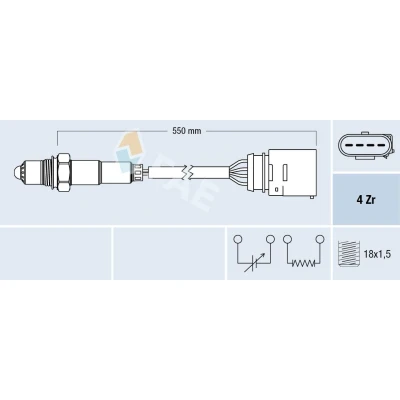 Kuva FAE 77150 Lambda Anturi VOLKSWAGEN: Golf 4, 4 Variant, Bora Sedan, SEAT: Leon I Hatchback