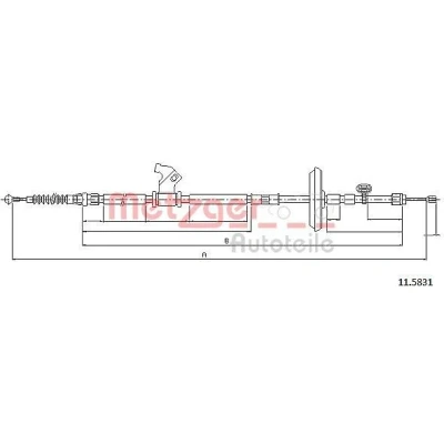 Kuva METZGER 11.5831 Käsijarruvaijeri 1812/1685 COFLE OPEL: Astra J Sports Tourer, Hatchback