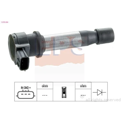 Kuva EPS 1.970.384 Sytytyspuola COIL ON PLUG Sytytystulppakoskettimella FIAT: Stilo Hatchback, Punto II Brava Hatchback