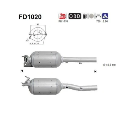 Kuva AS FD1020 Hiukkassuodatin Kordieriitti