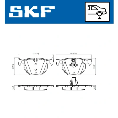 Kuva SKF VKBP 90316 Jarrupalat Kulumisenilmaisemelle