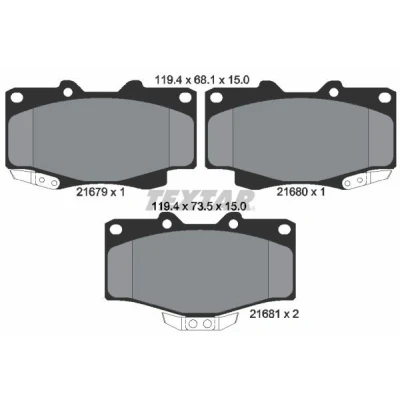 Kuva TEXTAR 2167904 Jarrupalat akustisella kulumavaroittimella TOYOTA: HILUX 6 Pick up, Land Cruiser Prado 90, 4Runner