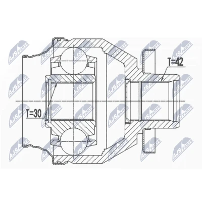 Kuva Nivelsarja, vetoakseli, Etuakseli, vasen VW OE 7E0498103B, 7E0498103BX