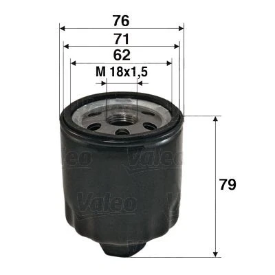 Kuva VALEO 586072 Öljynsuodatin M18x1.5 Ruuvattava suodatin OPEL: Astra G CC, Caravan, Sedan