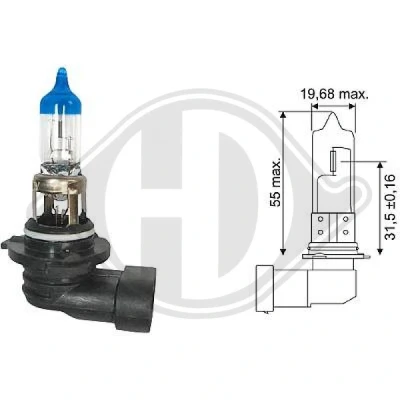 Kuva DIEDERICHS LID10068 Polttimo, kaukovalo HB3 12V 60W Halogeeni VOLVO: V50, V70 2, S60 I, TOYOTA: Avensis III Farmari, Auris Hatchback