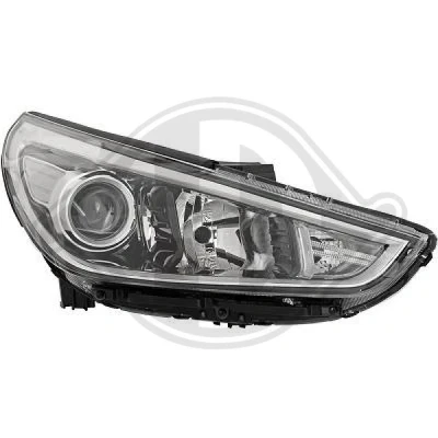 Kuva DIEDERICHS 6837082 Ajovaloumpio Oikea H7/H7/H7, PY21W Valokorkeussäätimen moottorilla