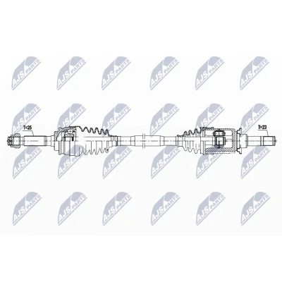 Kuva NTY NPW CH 094 Vetoakseli Taka akseli, oikea 821 Käsivaihteisto, 6 portainen JEEP: Compass