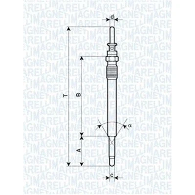 Kuva MAGNETI MARELLI 062900009304 Hehkutulppa 11V 10A M10X1 OPEL: Astra G Caravan, Omega B SAAB: 9 3 Sedan