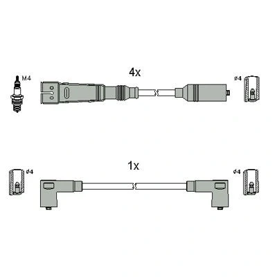 Kuva HITACHI 134786 Sytytysjohto VOLKSWAGEN: GOLF 3, 2, Passat B3/B4 Sedan, SEAT: Ibiza 2