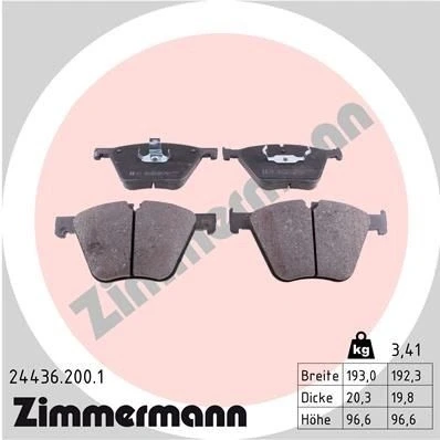 Kuva ZIMMERMANN 24436.200.1 Jarrupalat Kulumisenilmaisemelle Valokuva vastaa toimituslaajuutta BMW: X5, 7, 5 GT