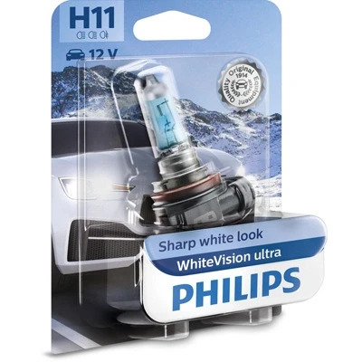 Kuva Halogeenilamppu PHILIPS WhiteVision ultra H11 PGJ19 2 CADILLAC, BMW, HONDA, DACIA, LAND ROVER, JEEP, VOLVO, SUBARU, ALPINA, SUZUKI, IVECO, SAAB, REN