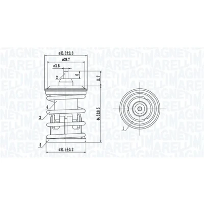 Kuva MAGNETI MARELLI 352317005090 Termostaatti 105 VOLKSWAGEN: Sharan II, Tiguan I, Jetta 4, AUDI: A5 B9 Sportback, A4 Sedan, A3 Sportback