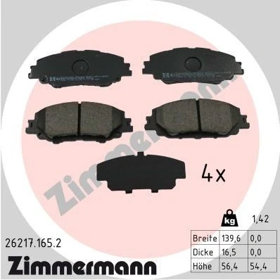 Kuva Jarrupalasarja, levyjarru, Etuakseli TOYOTA COROLLA Sedan, YARIS CROSS OE 04465 02460, 12670
