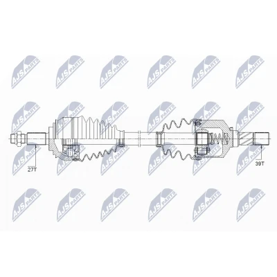 Kuva Vetoakseli, Etuakseli, vasen RENAULT ESPACE IV, VEL SATIS OE 8200500684, 8201235775
