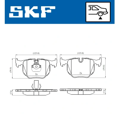 Kuva SKF VKBP 90279 Jarrupalat Kulumisenilmaisemelle