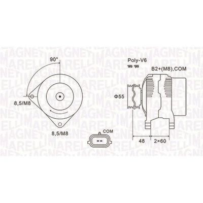 Kuva MAGNETI MARELLI 063731974010 Laturi 14V 150A RENAULT: MEGANE 3 Grandtour, 2 Kombi, CLIO
