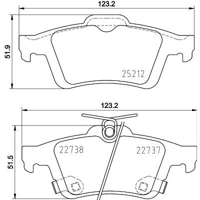 Kuva HELLA 8DB 355 037 661 Jarrupalat akustisella kulumavaroittimella FORD: Focus 3 Turnier, 3, Mk3 Van / Farmari