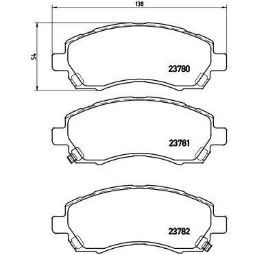 Kuva BREMBO P 78 009 Jarrupalat akustisella kulumavaroittimella Ilman tarvikkeita SUBARU: Impreza I Sedan, II Farmari, Legacy 3