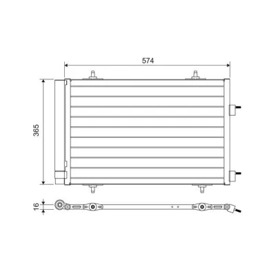 Kuva VALEO 814365 Ilmastoinnin Lauhdutin Vedenerottimella Alumiini 365 R 134a CITROËN: C5 III Farmari, 3, PEUGEOT: 508 I SW