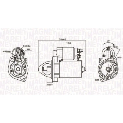 Kuva MAGNETI MARELLI 063721075010 Starttimoottori 12 1,2 9 MERCEDES BENZ: E sarja Sedan, C T modell, ML