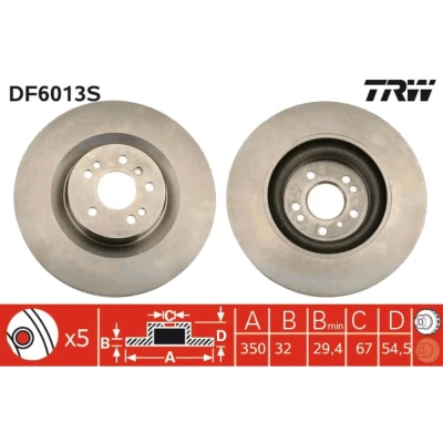 Kuva TRW DF6013S Jarrulevyt 350 32 5 112 Tuuletettu MERCEDES BENZ: ML sarja, R GL