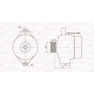 Kuva MAGNETI MARELLI 063731952010 Laturi 12V 130A SAAB: 9 3 Sedan, 5 Farmari
