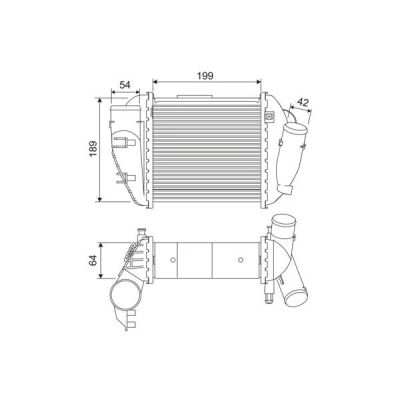 Kuva Välijäähdytin, Vasen AUDI A4 B6, B6 Avant, Cabriolet, B7, B7 Avant OE 8E0145805E, 8E0145805G, 8E0145805P