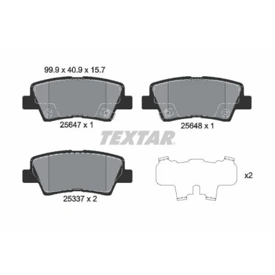 Kuva TEXTAR 2564701 Jarrupalat akustisella kulumavaroittimella Tarvikkeilla SSANGYONG: Tivoli SUV, Korando IV KIA: Optima / K5