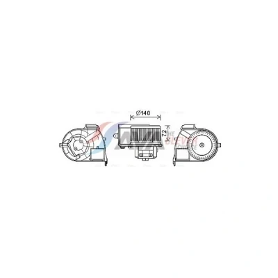 Kuva Sisätilapuhallin 12V nissan kubistar skåp, renault kangoo, kangoo express OE 2717000QAD, 7701059205