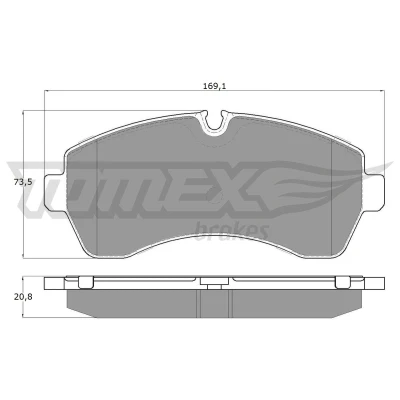 Kuva TOMEX brakes TX 14 24 Jarrupalat Etuakseli Kulumisenilmaisemelle MERCEDES BENZ: Sprinter 3.5 T Van, Bussi, 5 Van