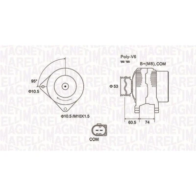 Kuva MAGNETI MARELLI 063731905010 Laturi 12V 170A BMW: 5 Touring, Sedan, 7