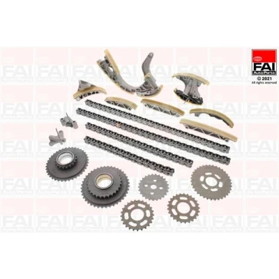 Kuva FAI AutoParts TCK217NG Jakoketjusarja ilman tiivisteitä, hammaspyöriä Yksinkertainen, Niittiketju AUDI: A6 C6 Avant, A5 B8 Sportback