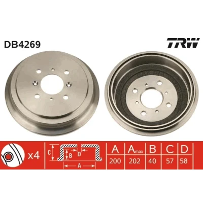 Kuva TRW DB4269 Jarrurumpu SUZUKI: Baleno I Sedan, Liana Hatchback